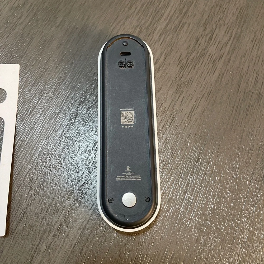 White and Black Google Video Doorbell with Mounting Plates